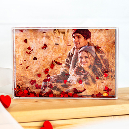 Bild von   schuettelrahmen mit glitzerhergif | Individuelle 🎁 persönliche 🎁 personalisierte Geschenke bedruckt ▪ bestickt ▪ graviert