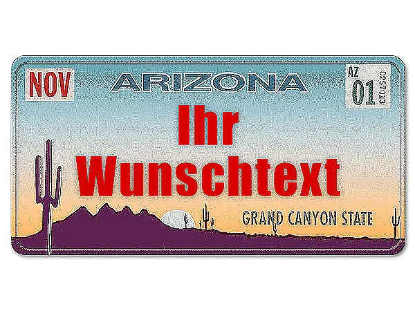 Bild von   arizona usa nummernschild mitjpg | Individuelle 🎁 persönliche 🎁 personalisierte Geschenke bedruckt ▪ bestickt ▪ graviert