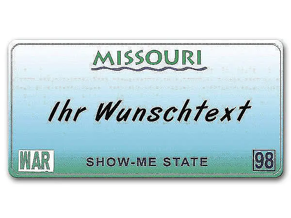 Bild von   missouri usa fahrzeugschild mijpg | Individuelle 🎁 persönliche 🎁 personalisierte Geschenke bedruckt ▪ bestickt ▪ graviert