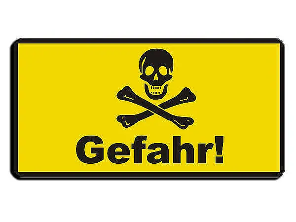 Bild von   warnschild warnung vor gefahjpg | Individuelle 🎁 persönliche 🎁 personalisierte Geschenke bedruckt ▪ bestickt ▪ graviert