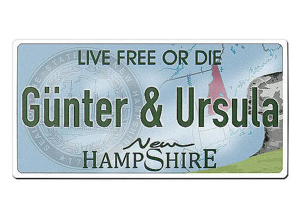Bild von   new hampshire usa autonummernsjpg | Individuelle 🎁 persönliche 🎁 personalisierte Geschenke bedruckt ▪ bestickt ▪ graviert