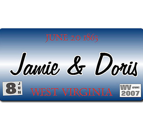 🖻 Bild von West Virginia USA Autokennzeichen mit Wunschtext bedruckt | 2021 | 