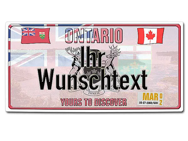 Bild von   kanada nummernschild ontariojpg | Individuelle 🎁 persönliche 🎁 personalisierte Geschenke bedruckt ▪ bestickt ▪ graviert