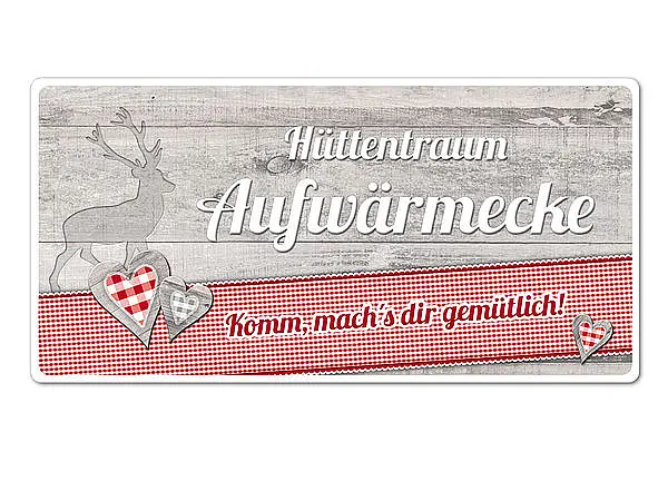 Bild von   dekoschild huettentraum mit wujpg | Individuelle 🎁 persönliche 🎁 personalisierte Geschenke bedruckt ▪ bestickt ▪ graviert