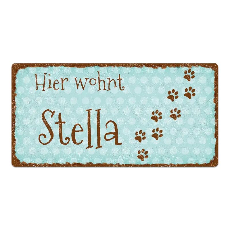 Bild von   tuerschild puenktchen mit wunsjpg | Individuelle 🎁 persönliche 🎁 personalisierte Geschenke bedruckt ▪ bestickt ▪ graviert