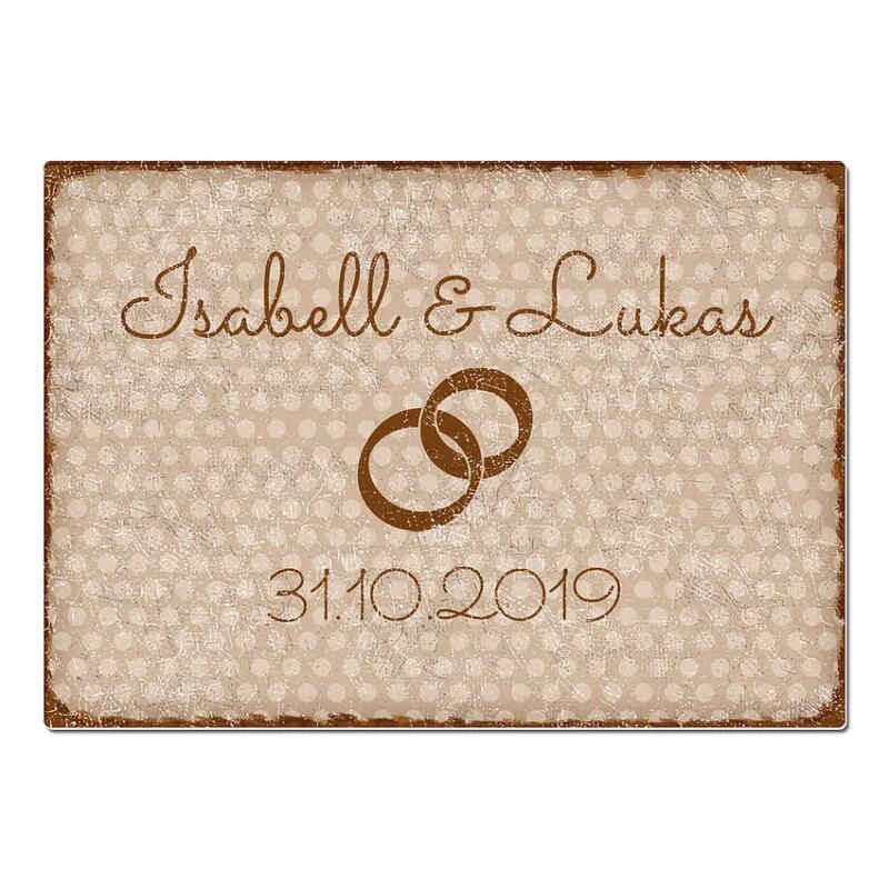 Bild von   tuerschild puenktchen mit wunsjpg | Individuelle 🎁 persönliche 🎁 personalisierte Geschenke bedruckt ▪ bestickt ▪ graviert