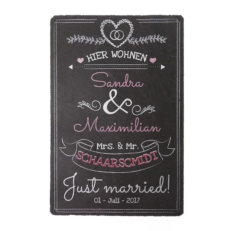 Bild von   farbenfrohes schild zur hochzejpg | Individuelle 🎁 persönliche 🎁 personalisierte Geschenke bedruckt ▪ bestickt ▪ graviert
