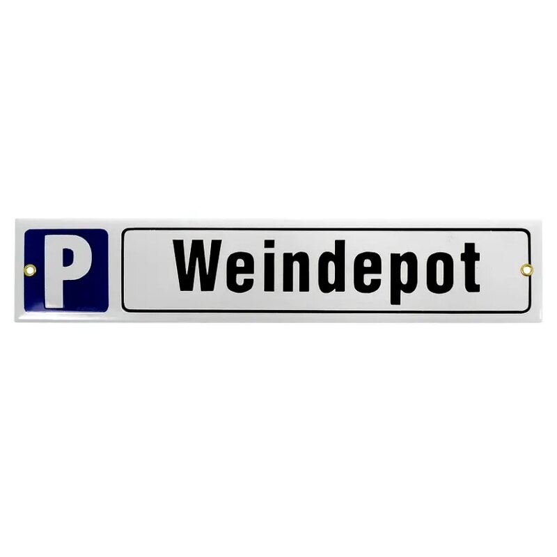 Bild von   parkplatzschild emaille mit wujpg | Individuelle 🎁 persönliche 🎁 personalisierte Geschenke bedruckt ▪ bestickt ▪ graviert