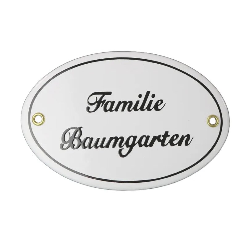Bild von   ovales emaille tuerschild mitjpg | Individuelle 🎁 persönliche 🎁 personalisierte Geschenke bedruckt ▪ bestickt ▪ graviert