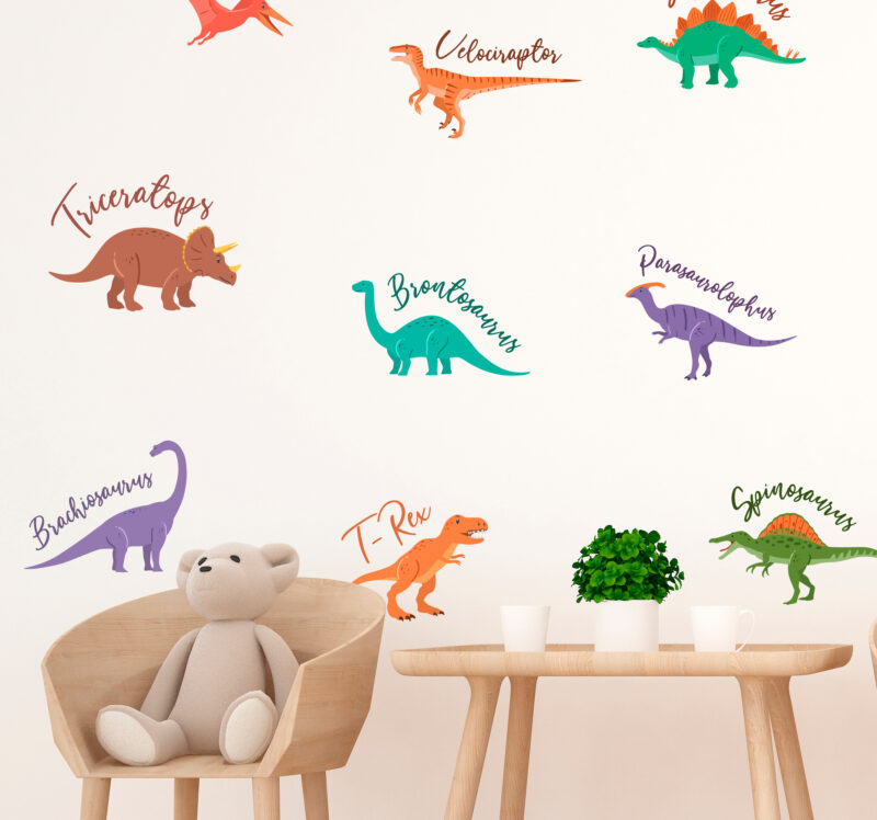 Bild von   dinosaurier mit namen wandtattjpg | Individuelle 🎁 persönliche 🎁 personalisierte Geschenke bedruckt ▪ bestickt ▪ graviert