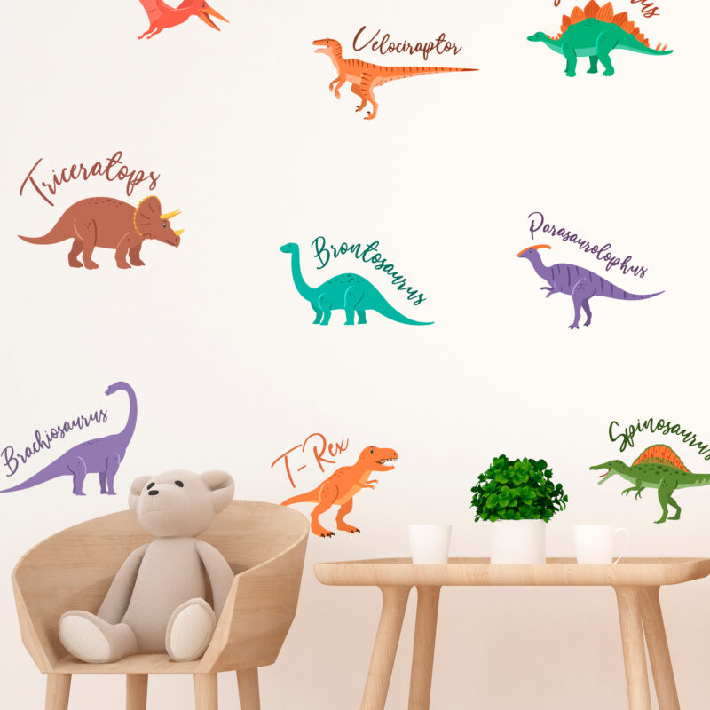 Bild von   dinosaurier mit namen wandtattjpg | Individuelle 🎁 persönliche 🎁 personalisierte Geschenke bedruckt ▪ bestickt ▪ graviert