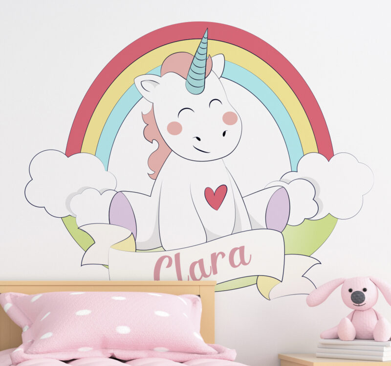 Bild von   regenbogen einhorn maerchen wajpg | Individuelle 🎁 persönliche 🎁 personalisierte Geschenke bedruckt ▪ bestickt ▪ graviert