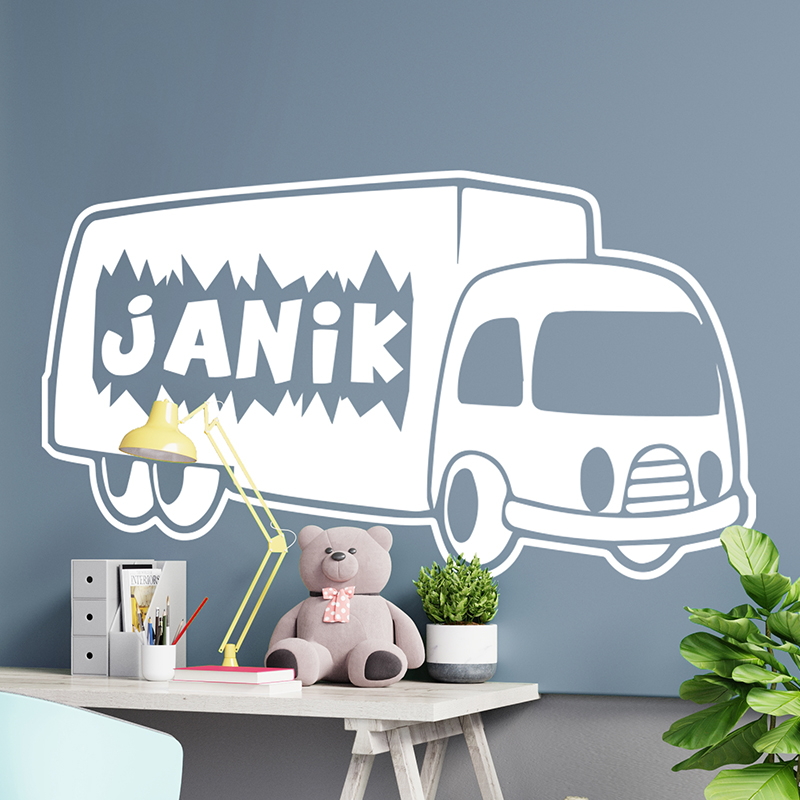 Bild von   laswagen mit namen wandtattoojpg | Individuelle 🎁 persönliche 🎁 personalisierte Geschenke bedruckt ▪ bestickt ▪ graviert
