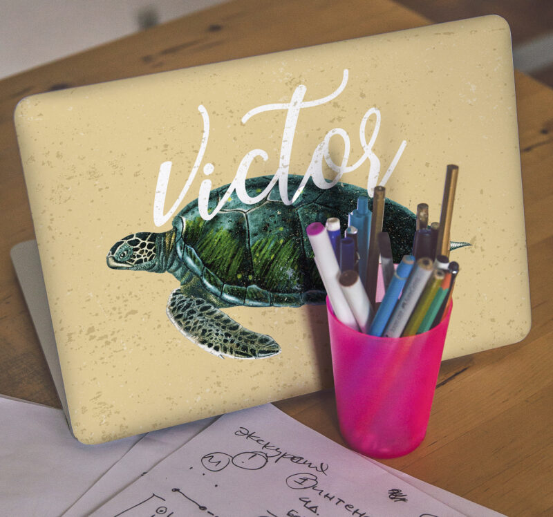 Bild von   laptop sticker meeresschildkrajpg | Individuelle 🎁 persönliche 🎁 personalisierte Geschenke bedruckt ▪ bestickt ▪ graviert