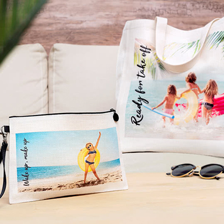 Bild von   reissverschlusstasche aus leinjpg | Individuelle 🎁 persönliche 🎁 personalisierte Geschenke bedruckt ▪ bestickt ▪ graviert