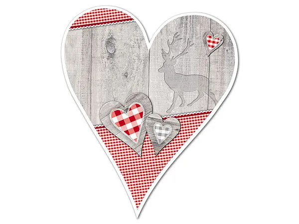 Bild von   huettendeko herz mit kleinen hjpg | Individuelle 🎁 persönliche 🎁 personalisierte Geschenke bedruckt ▪ bestickt ▪ graviert