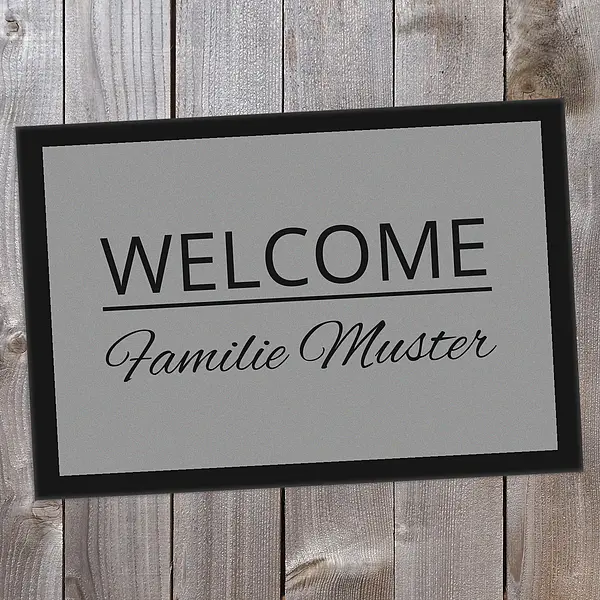 Bild von   fussmatte welcome mit name jpg | Individuelle 🎁 persönliche 🎁 personalisierte Geschenke bedruckt ▪ bestickt ▪ graviert