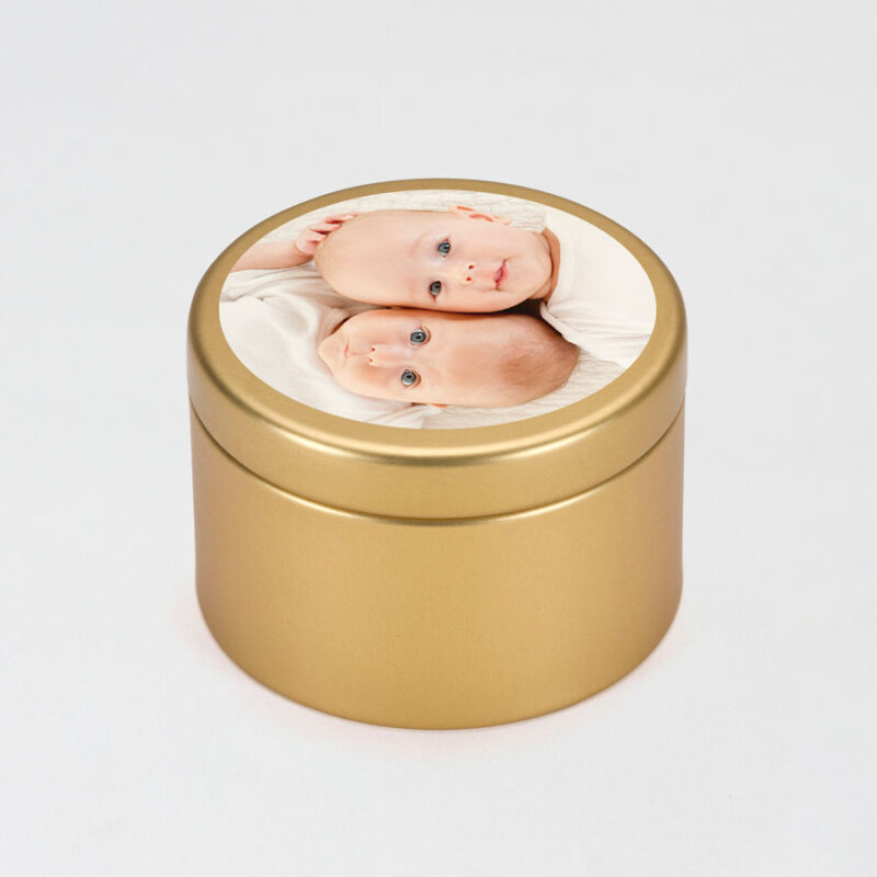 Bild von   goldene metalldose zur geburtjpg | Individuelle 🎁 persönliche 🎁 personalisierte Geschenke bedruckt ▪ bestickt ▪ graviert