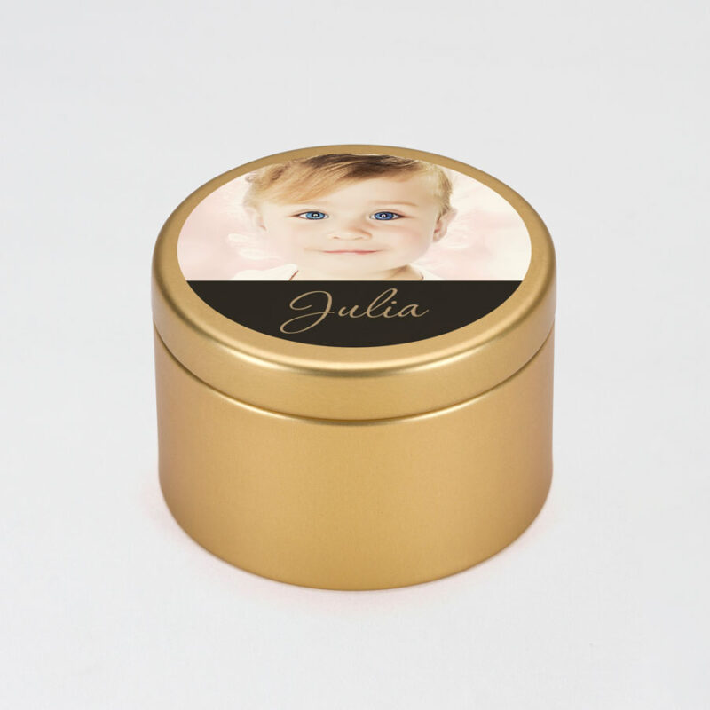 Bild von   goldene metalldose zur geburtjpg | Individuelle 🎁 persönliche 🎁 personalisierte Geschenke bedruckt ▪ bestickt ▪ graviert