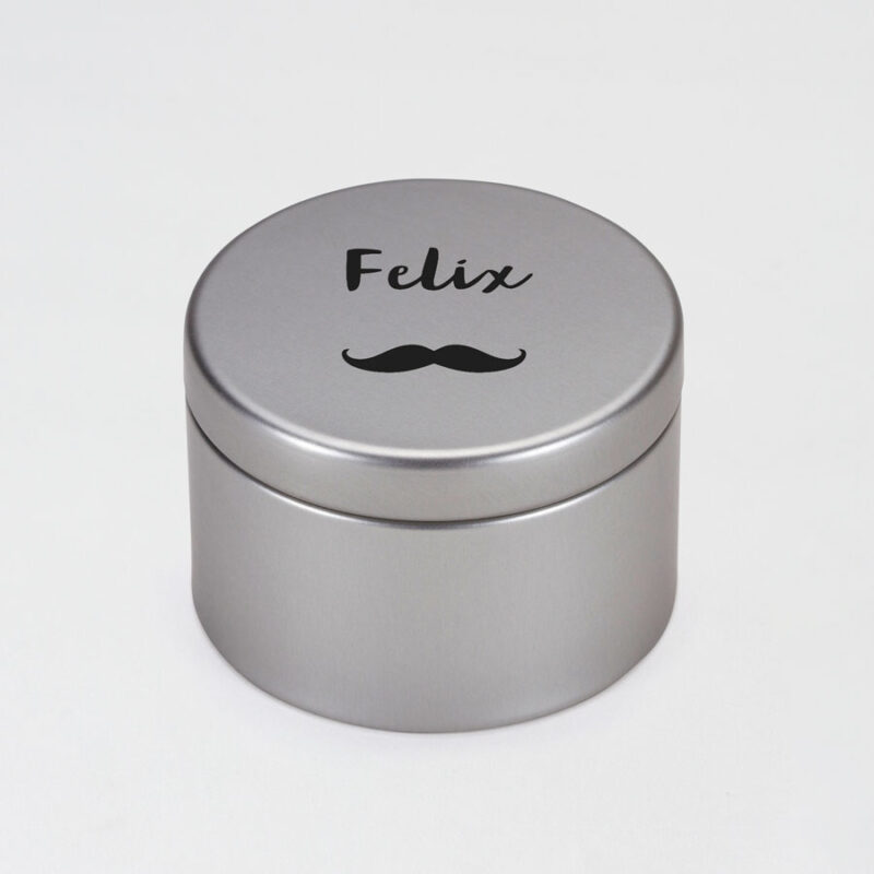 Bild von   silberne metalldose zur geburtjpg | Individuelle 🎁 persönliche 🎁 personalisierte Geschenke bedruckt ▪ bestickt ▪ graviert