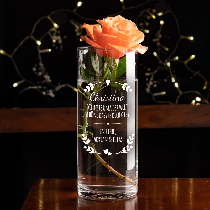 Bild von   runde vase mit gravur fuer diejpg | Individuelle 🎁 persönliche 🎁 personalisierte Geschenke bedruckt ▪ bestickt ▪ graviert
