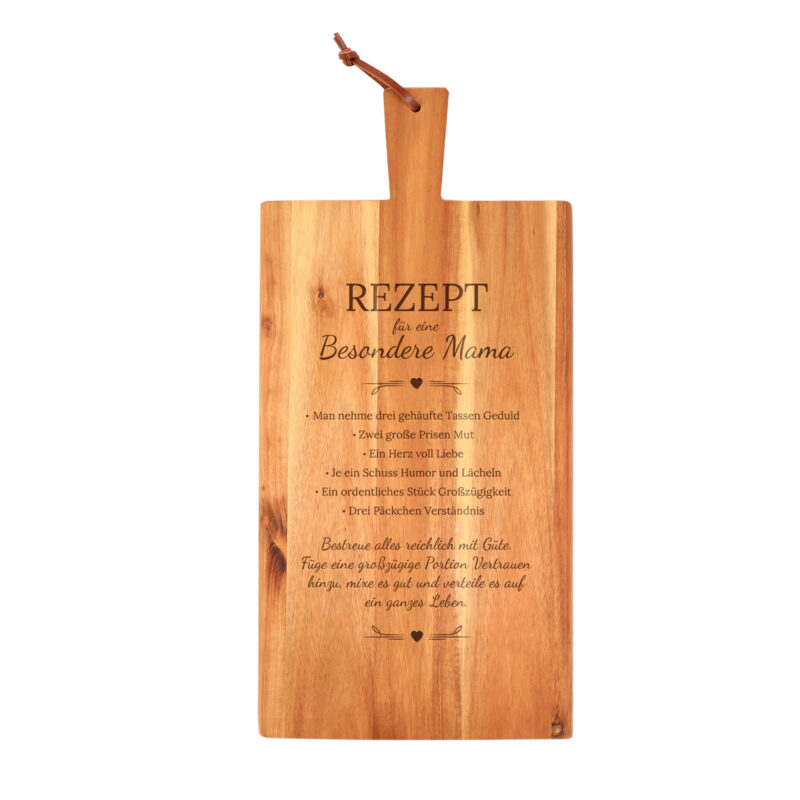 Bild von   schneidebrett mit griff rezejpg | Individuelle 🎁 persönliche 🎁 personalisierte Geschenke bedruckt ▪ bestickt ▪ graviert