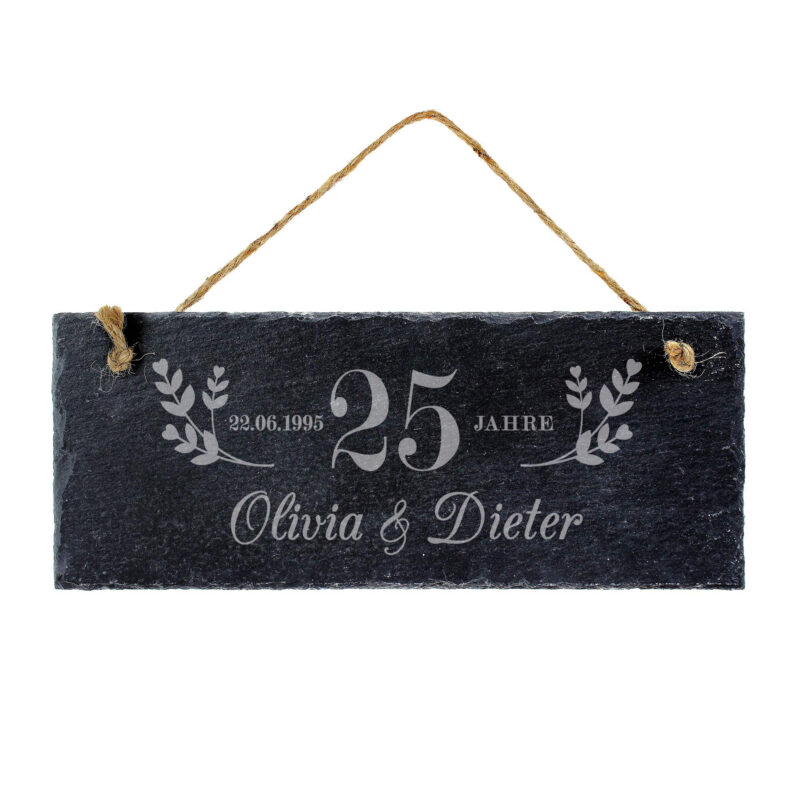Bild von   schieferschild mit gravur sijpg | Individuelle 🎁 persönliche 🎁 personalisierte Geschenke bedruckt ▪ bestickt ▪ graviert