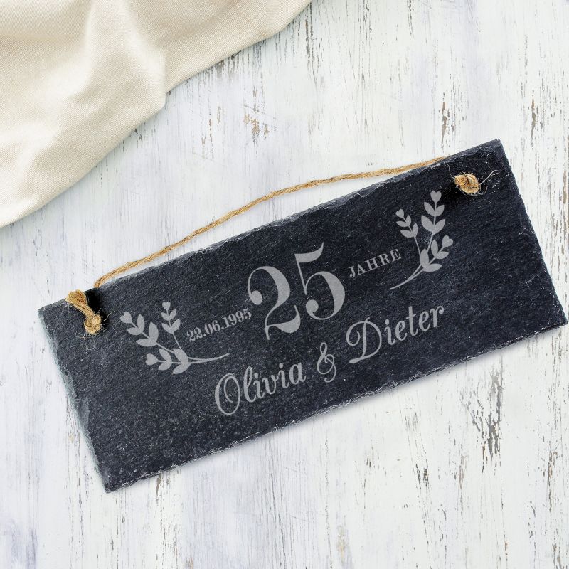 Bild von   schieferschild mit gravur sijpg | Individuelle 🎁 persönliche 🎁 personalisierte Geschenke bedruckt ▪ bestickt ▪ graviert