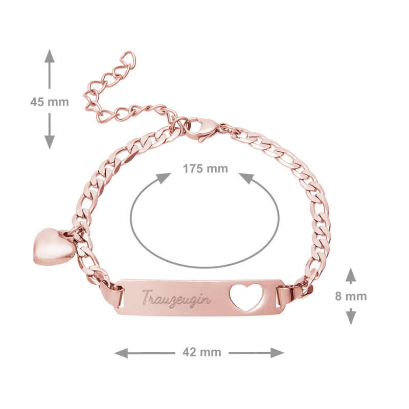 Bild von   armband herzstanze in rosegoljpg | Individuelle 🎁 persönliche 🎁 personalisierte Geschenke bedruckt ▪ bestickt ▪ graviert