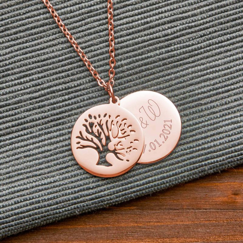 Bild von   halskette mit gravur in rosegjpg | Individuelle 🎁 persönliche 🎁 personalisierte Geschenke bedruckt ▪ bestickt ▪ graviert