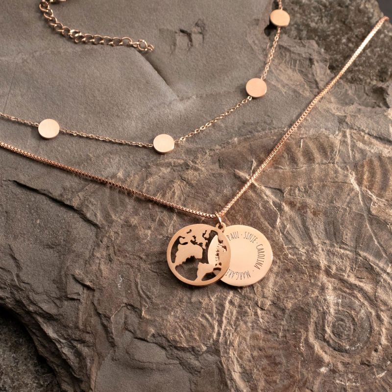 Bild von   schmuckset rosegold mit globujpg | Individuelle 🎁 persönliche 🎁 personalisierte Geschenke bedruckt ▪ bestickt ▪ graviert