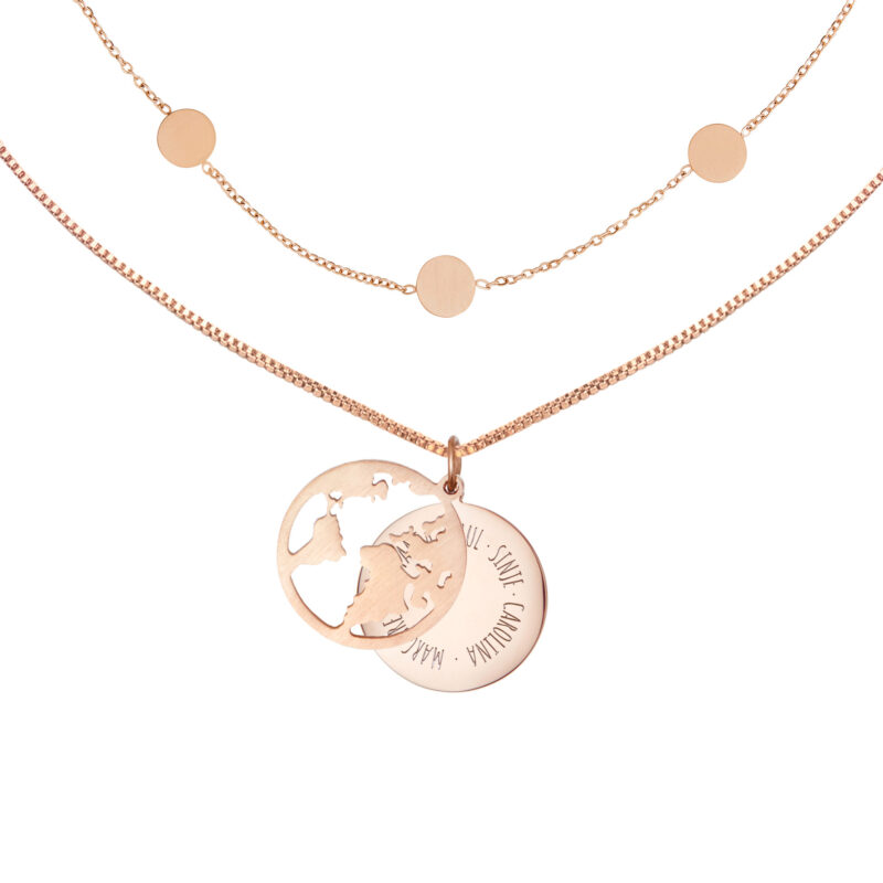 Bild von   schmuckset rosegold mit globujpg | Individuelle 🎁 persönliche 🎁 personalisierte Geschenke bedruckt ▪ bestickt ▪ graviert
