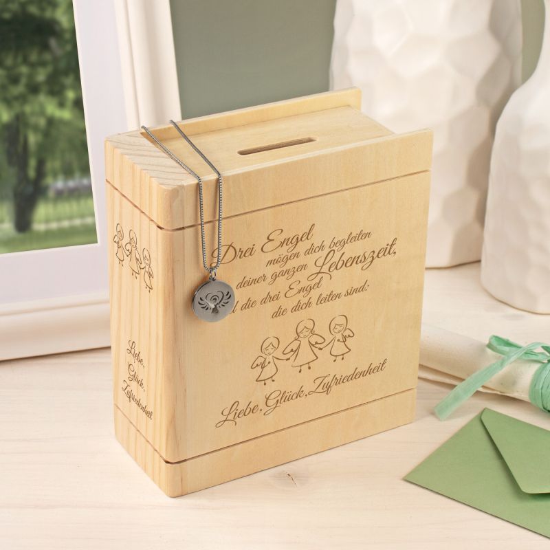 Bild von   set buch spardose und halskettjpg | Individuelle 🎁 persönliche 🎁 personalisierte Geschenke bedruckt ▪ bestickt ▪ graviert