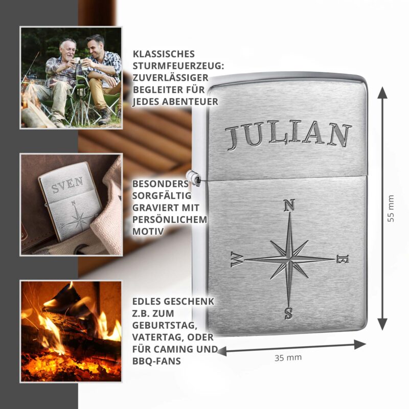 Bild von   zippo feuerzeug personalisiejpg | Individuelle 🎁 persönliche 🎁 personalisierte Geschenke bedruckt ▪ bestickt ▪ graviert