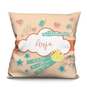 Geburtskissen - Babykissen mit Namen - 40 x 40 cm
