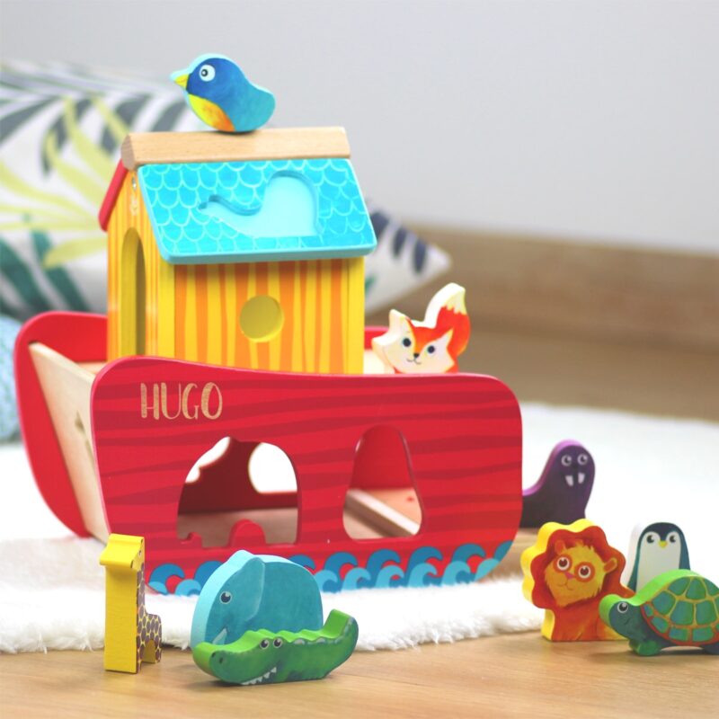 Bild von   steckspiel arche noah aus holzjpg | Individuelle 🎁 persönliche 🎁 personalisierte Geschenke bedruckt ▪ bestickt ▪ graviert
