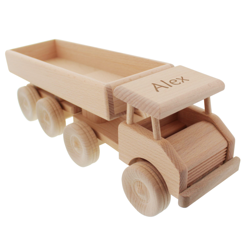 Bild von   sattelschlepper aus holz mit npng | Individuelle 🎁 persönliche 🎁 personalisierte Geschenke bedruckt ▪ bestickt ▪ graviert