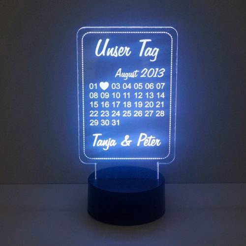 LED Kalender aus Acryl - Unser Tag