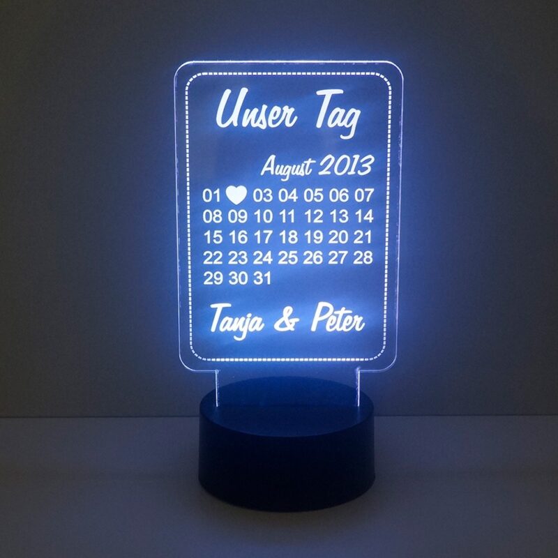 Bild von   led kalender aus acryl unserjpg | Individuelle 🎁 persönliche 🎁 personalisierte Geschenke bedruckt ▪ bestickt ▪ graviert