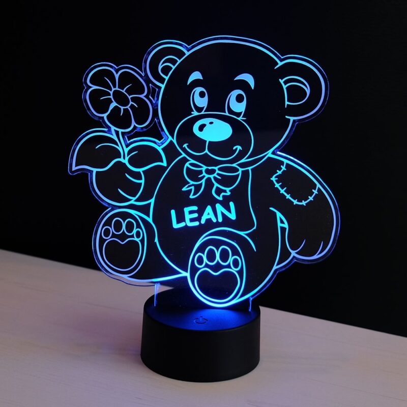 Bild von   led licht teddybaer mit namensjpg | Individuelle 🎁 persönliche 🎁 personalisierte Geschenke bedruckt ▪ bestickt ▪ graviert