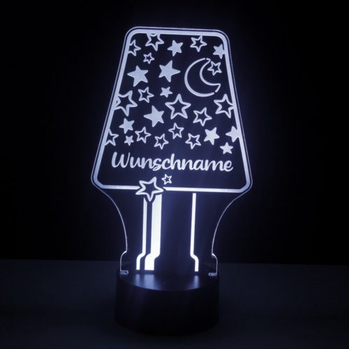 Kinder Nachtlicht Lampe mit Namen Mond+Sterne