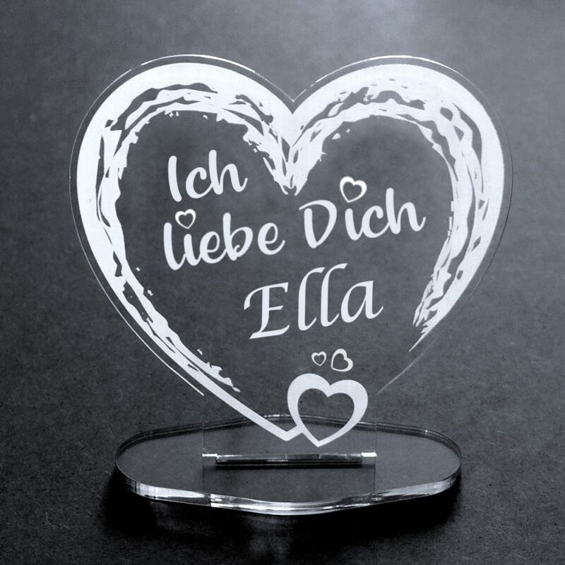 Bild von   acryl herz mit deinem wunschnajpg | Individuelle 🎁 persönliche 🎁 personalisierte Geschenke bedruckt ▪ bestickt ▪ graviert