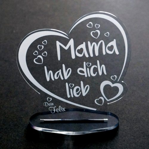 Acryl-Herz ♥ Mama hab dich lieb ♥