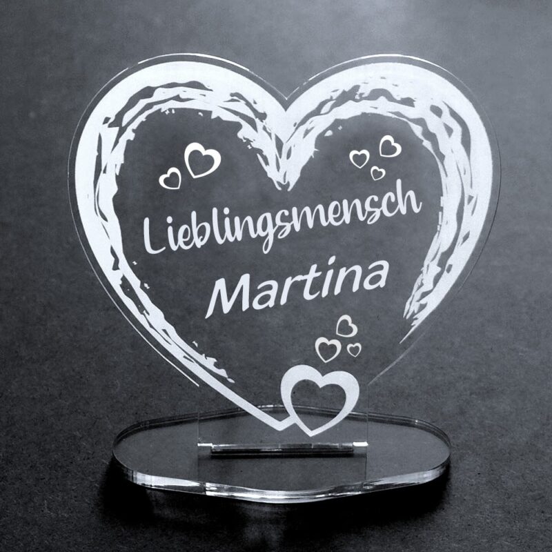 Bild von   deko aufsteller herz aus acryljpg | Individuelle 🎁 persönliche 🎁 personalisierte Geschenke bedruckt ▪ bestickt ▪ graviert