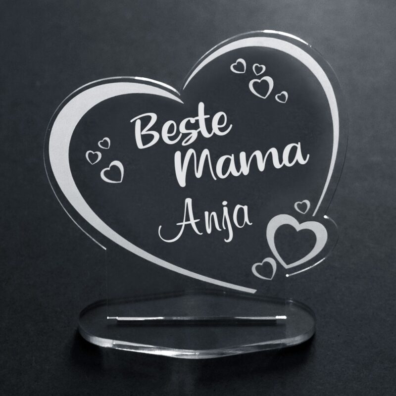 Bild von   acryl herz beste mama namejpg | Individuelle 🎁 persönliche 🎁 personalisierte Geschenke bedruckt ▪ bestickt ▪ graviert