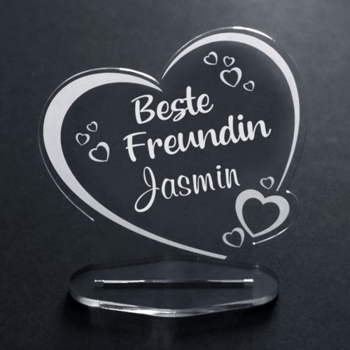 Deko-Aufsteller aus Acryl Herz für die Beste Freundin
