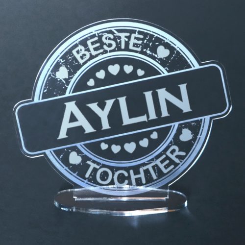 Acryl-Button mit Namensgravur Beste Tochter