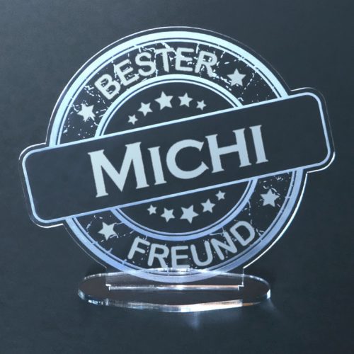 Acryl-Button mit Namensgravur Bester Freund