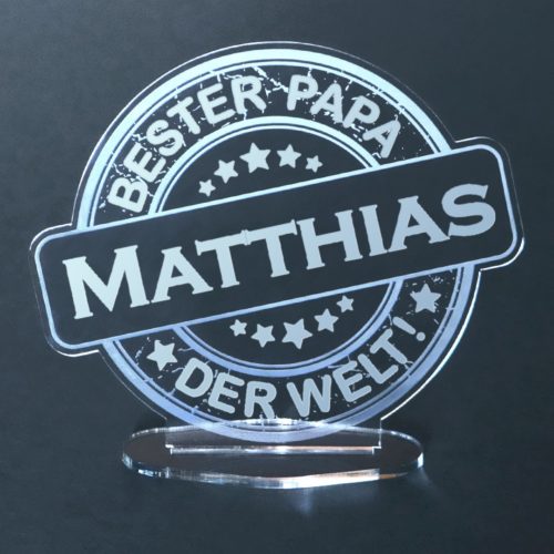 Acryl-Button mit Namensgravur Bester Papa