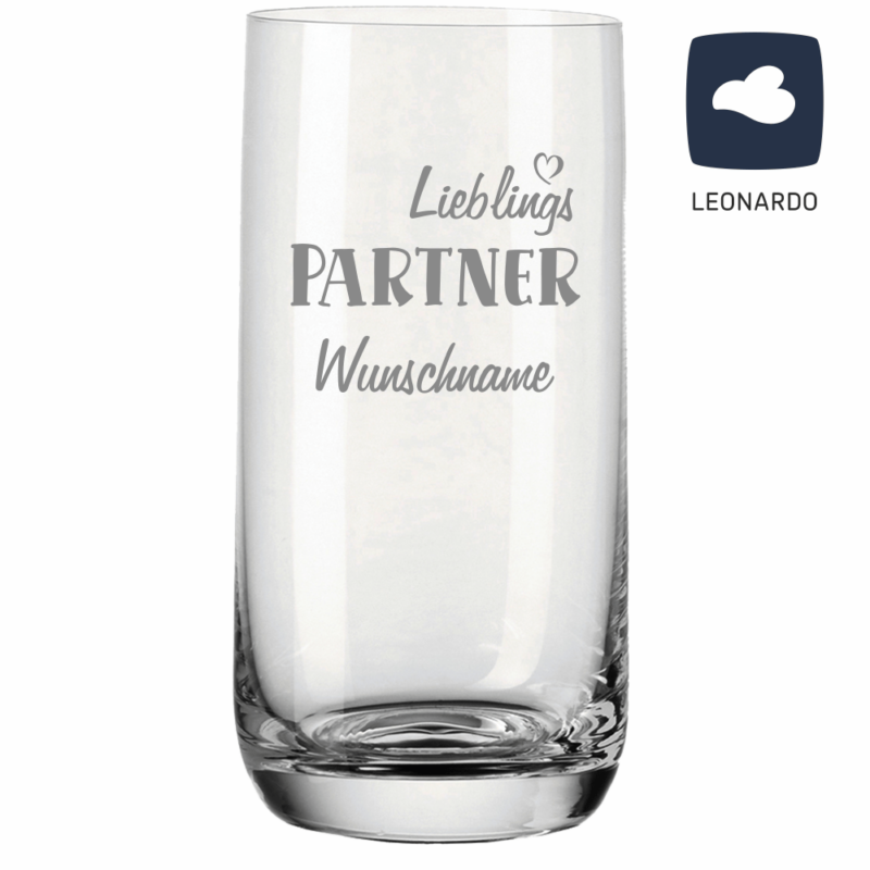Bild von   trinkglas von leonardo mit grapng | Individuelle 🎁 persönliche 🎁 personalisierte Geschenke bedruckt ▪ bestickt ▪ graviert